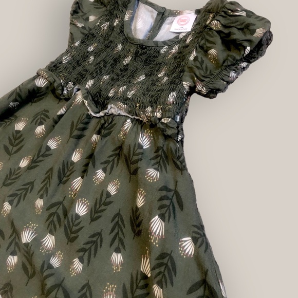 Wonder Nation Toddler Girls Short Sleeve Smocked Woven Dress, Sizes 12M NWOT - Picture 3 of 5